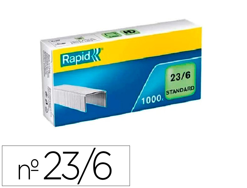 GRAPAS RAPID 23 6 MM GALVANIZADA CAJA DE 1000 UNIDADES Ecotisa