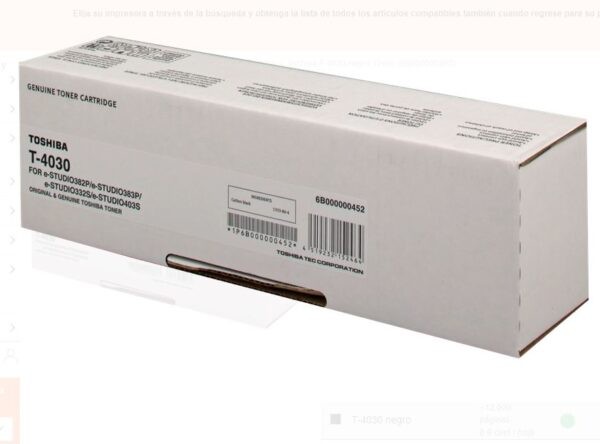 toshiba t4030 toner negro original para toshiba e studio 332 382p 383p 403s