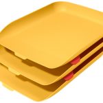 bandeja sobremesa plastico leitz cosy set de 3 unidades amarillo 274x120x456 mm