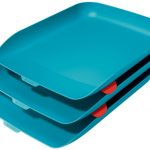 bandeja sobremesa plastico leitz cosy set de 3 unidades azul 274x120x456 mm