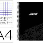 bloc espiral safta microperforado din a4 tapa forrada 120 hojas cuadro 5 mm 60 gr team heretics