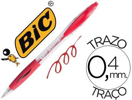 boligrafo bic atlantis rojo retractil tinta aceite punta de 1 mm