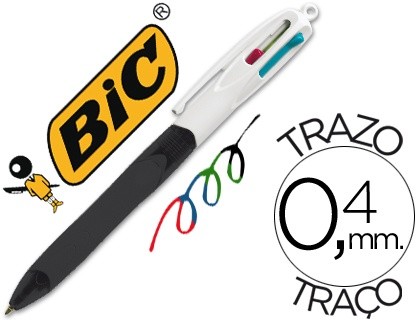 boligrafo bic cuatro colores con grip colore negro punta 1 3 mm