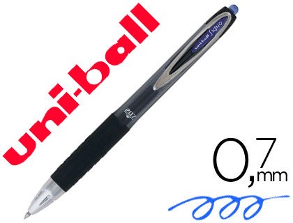 boligrafo uni ball roller umn 207 retractil 0 7 mm color azul