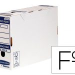 caja archivo definitivo fellowes folio carton reciclado 100 lomo 100 mm montaje automatico color azul