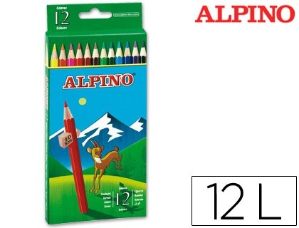 lapices de colores alpino 654 caja de 12 colores largos