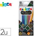 lapices de colores carioca metallic hexagonal mina 3 3 mm caja de 12 colores surtidos