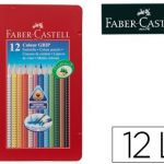 lapices de colores faber castell acuarelable colour grip triangular caja metalica de 12 colores surtidos