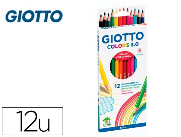 lapices de colores giotto colors 3 0 mina 3 mm caja de 12 colores surtidos