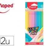 lapices de colores maped color peps caja de 12 colores pastel surtidos