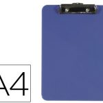 portanotas q connect plastico din a4 azul 3 mm