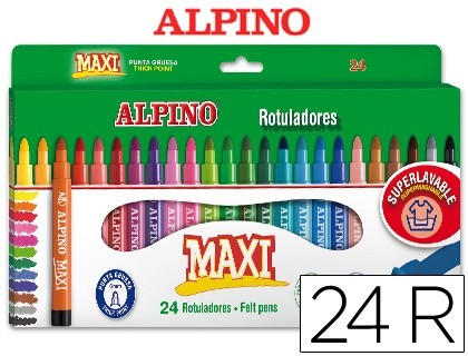 rotulador alpino maxi caja de 24 colores surtidos