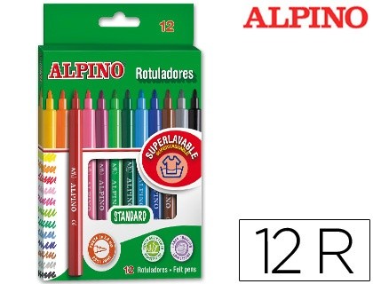 rotulador alpino standard caja de 12 colores surtidos