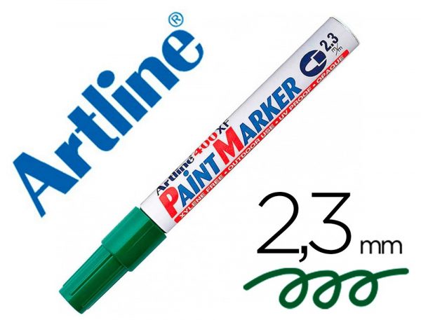 rotulador artline marcador permanente ek 400 xf verde punta redonda 2 3 mm metal caucho y plastico