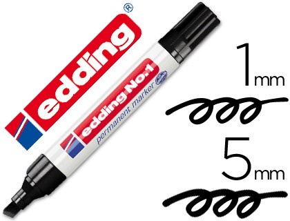 rotulador edding marcador permanente 1 negro punta biselada 5 mm