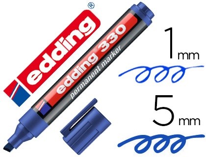 rotulador edding marcador permanente 330 azul punta biselada 1 5 mm recargable