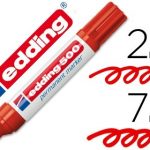 rotulador edding marcador permanente 500 rojo punta biselada 7 mm