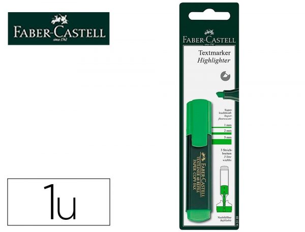 rotulador faber castell fluorescente textliner 48 63 verde blister de 1 unidad