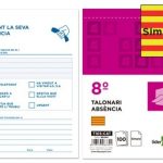 talonario liderpapel ausentes 8o original t103 texto en catalan