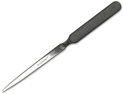 abrecartas q connect con mango de plastico negro longitud 190 mm