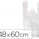 bolsa camiseta reciclada 70 blanca 50 mc 48x60 cm apta legislacion de bolsas 2021 pack indivisible 90 uds
