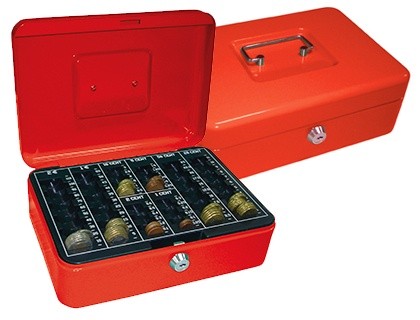 caja caudales q connect 10 250x180x90 mm roja con portamonedas