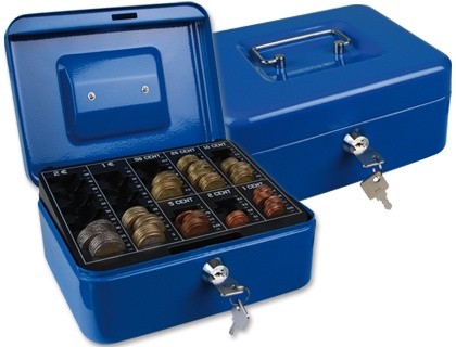 caja caudales q connect 8 200x160x90 mm azul con portamonedas