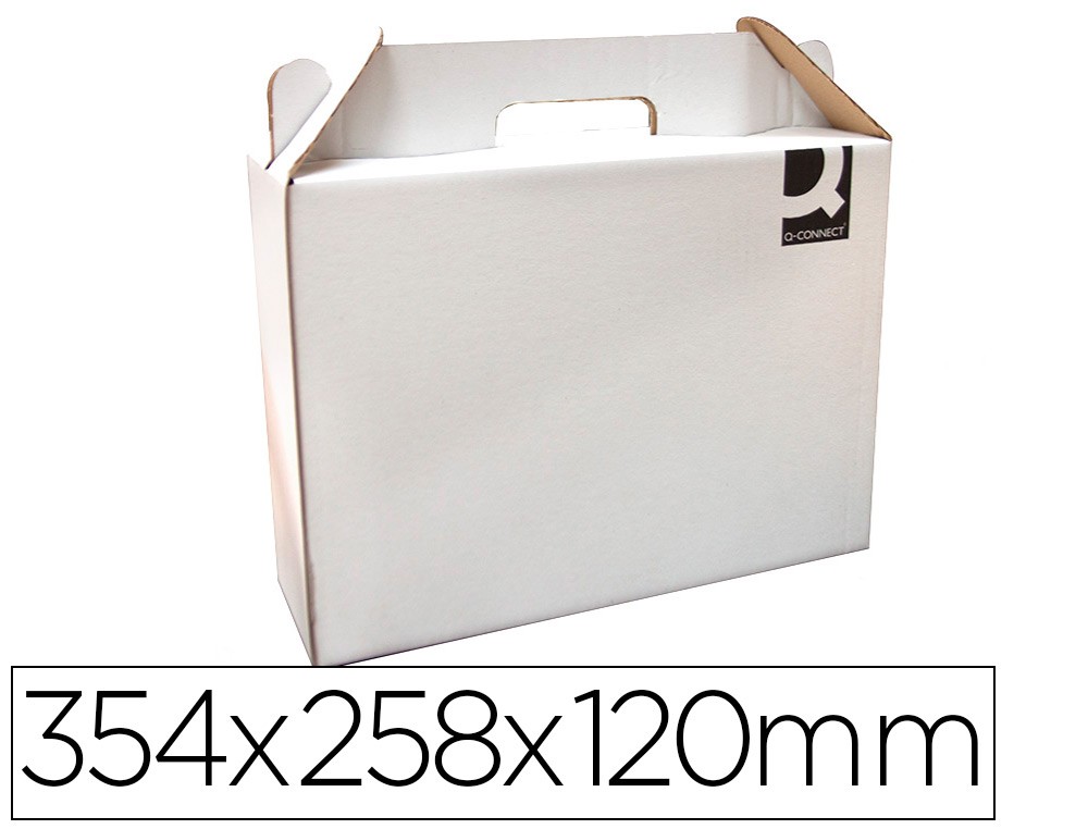 caja maletin con asa q connect carton para envio y transporte 355x120x258 mm