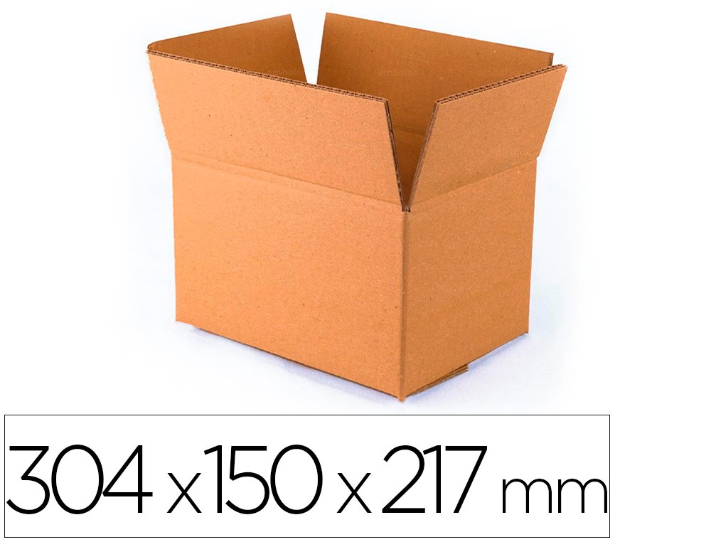 caja para embalar q connect usos varios carton doble canal marron 304x150x217 mm