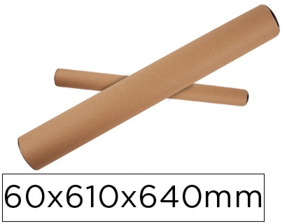 tubo de carton portadocumento tapa plastico 60x610x640 mm