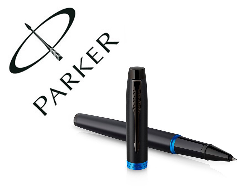 Penna Roller Parker IM - Punta Fine, Inchiostro Nero, Finitura Brushed Metal Con Dettagli Oro, Incluse Penna E Ricarica